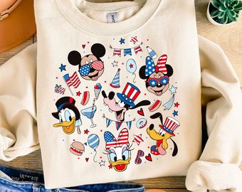 Micey 4. Juli PNG, mikey Sublimation, 4. Juli Maus und Freunde, Vierter Juli T-Shirt Design, USA Sublimation Download, Patriotisch