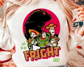 Retro Toy Cartoon halloween Look on the fright side Png, Trendy Toy cartoon Halloween PNG, Trick Or Treat PNG, Spooky Season Png