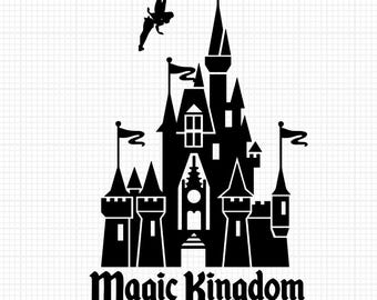 Castillo de ratón svg, clipart de castillo, svg de reino mágico, archivos de corte para silueta de cricut, ratón Mikey con cabeza de corazón, castillo de Mikey Disney