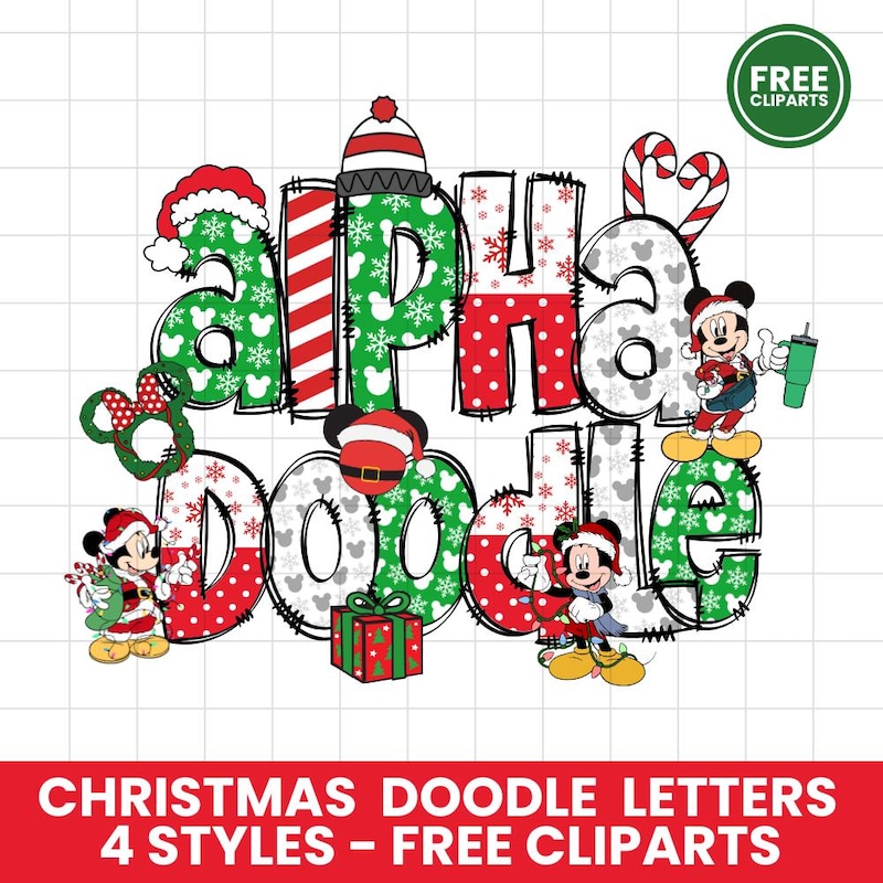 Christmas Mickey Alphabet - Etsy