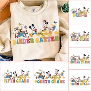 Retro mouse and friends Back to School Bundle, Kindergarten, First Day Of School png, Mickeyy Mouse and friends, First/Second/Third Grade