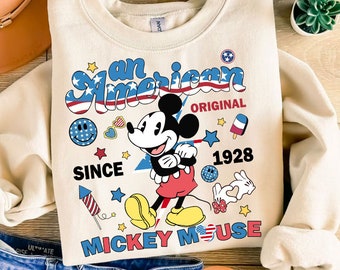 An American Original Mouse PNG, Mikey Sublimation, 4th July Mouse and Friends, Fourth of July T Shirt Design, USA sublimation download