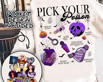 Halloween Villains Tour Png, Villains Wicked, Retro cartoon Halloween Villains Pick tour poison Png, Trendy Cartoon villains Halloween PNG