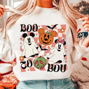 Retro Micey Mouse Halloween Boo to you Png, Trendy Micey Mouse Halloween PNG, Trick Or Treat PNG, Spooky Season Png