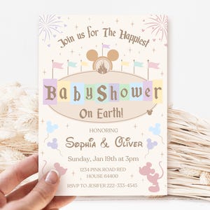 Dinseyland Baby Shower Invitation, Happiest Baby Shower On Earth Invitation, Mikey Baby Shower, Mini Baby Shower, Digital, Printable