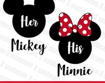 Her Micey and His mini valentines, Mouse couple valentine Png, Valentine's Day, Valentines Png, Valentines Couple Shirt, Mouse And Friends