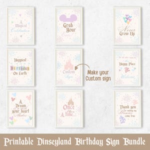 Editable Dinseyland Birthday Sign, Mikey Birthday, Party Decoration, Happiest Birthday on Earth, Dinseyland Baby Shower, Digital file
