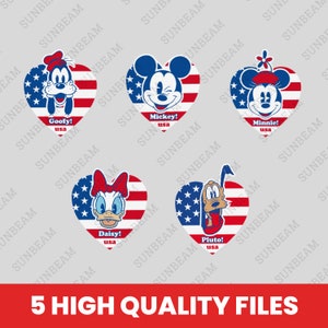 Micey 4th of july PNGs, Mikey Sublimation, 4th July Mouse and Friends, Fourth of July T Shirt Design, USA sublimation download, Patriotic