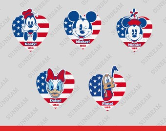 Micey 4th of july PNGs, Mikey Sublimation, 4th July Mouse and Friends, Fourth of July T Shirt Design, USA sublimation download, Patriotic
