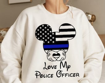 Love My Police Officer PNG, Mikey Sublimation, 4th July Mouse and Friends, Fourth of July TShirt Design, USA sublimation download, Patriotic