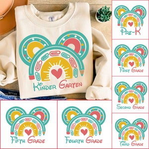 Retro mouse Back to School Bundle, Kindergarten, First Day Of School png, Mickeyy Mouse and friends, First/Second/Third Grade Design