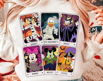 Retro Mouse And Friends Tarot cards Halloween Png, Trendy Micey Mouse Halloween PNG, Trick Or Treat PNG, Spooky Season Png