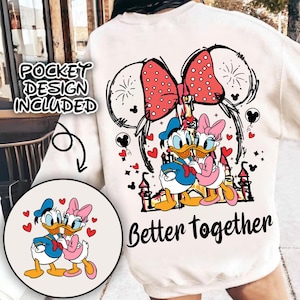 Mouse Duck Daisy Valentine Couple Cartoon Character Png Bundle, Couple Mouse and Friends Png, Magic Kingdom, Valentines Day png