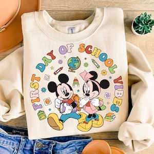 Mickeyy mouse First day of school vibes Png, First Day Of School png, Mouse and friends, First/Second/Third Grade Back to school png