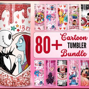 80+ 2D-3D Cartoon Valentine Tumbler Design PNG, Cartoon valentine Tumbler bundle, Mega Mouse And Friends Valentine Tumbler Bundle