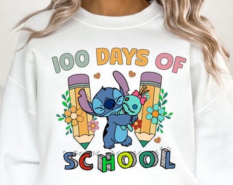 Retro Blue alien Happy 100 Days Of School Png, Cartoon School Png, 100 Days Brighter, Blue alien,  Cartoon Character Of School Svg