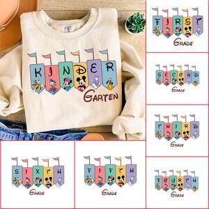 Retro mouse and friends Back to School Bundle, Kindergarten, First Day Of School png, Dis ney mickeyy mouse, First/Second/Third Grade Design