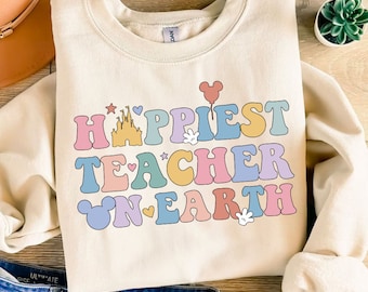 Mickeyy mouse Happiest teacher on earth Png, First Day Of School png, Mouse and friends, Mickeyy mouse teacher png
