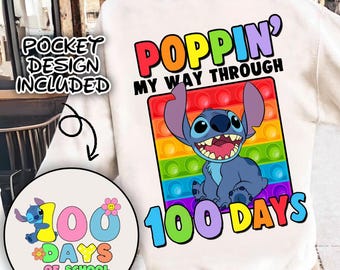 Retro Blue alien Happy 100 Days Of School Png, Cartoon School Png, 100 Days Brighter, Blue alien,  Cartoon Character Of School Svg