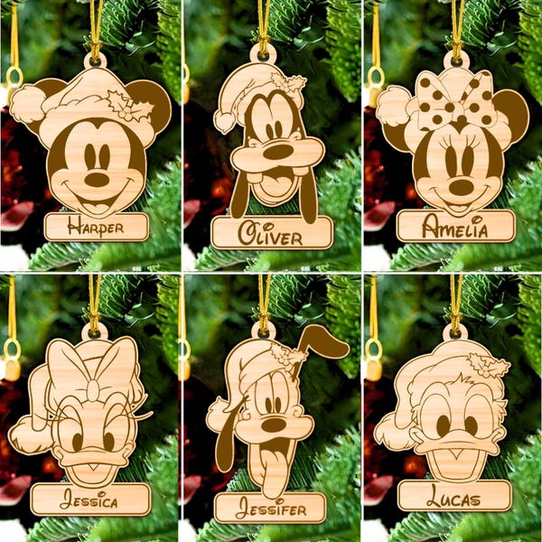 Personalized Micey Mouse Christmas Balls svg, Monogram Alphabet Custom name Ornament svg, Micey mouse cartoon Ornament svg, Laser cut files