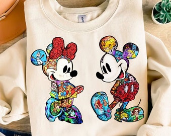 Mickeyy & Minniee Splash of color, Cartoon Characters PNG, Waterslide Sublimation, Mickeyy, Printable Decal, Image Download, Family Trip Png