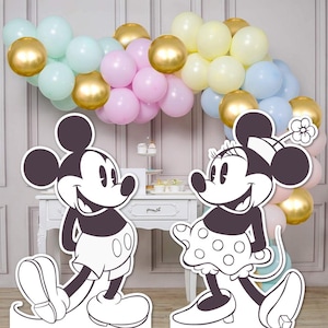 Printable Mikey & Mini Cutout, Diseyland Birthday Party Stand Up Prop, Mikey Baby Shower, Mini Birthday Party Decoration, Digital file