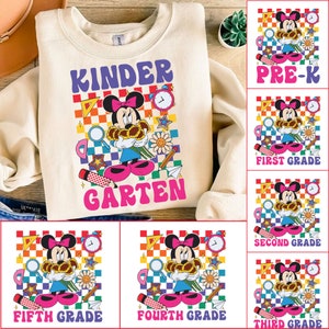 Retro Mickeyy mouse Back to School Bundle, Kindergarten, First Day Of School png, Mouse and friends, First/Second/Third Grade Design Png