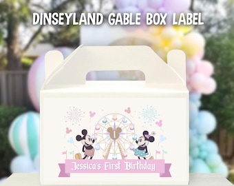 Printable Dinsey World Favors Label, Diseyland Gable Box Label, Mikey Birthday, Mini Baby Shower, Digital