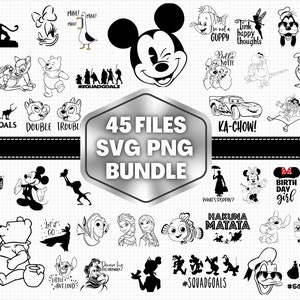 Dis ney Bundle Svg Png DXF Eps Cricut Printable Clipart Silhouette, Mouse Svg, Castle Svg, mouse and friends, honey bear, Mickeyy magicworld