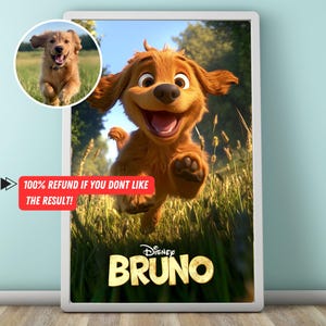 Personalized Dis ney Cartoon Pet Portrait, Custom Cartoon Pet Portrait, Dog Cartoon Portrait Cat, Dis ney movie poster, Digital Downloads