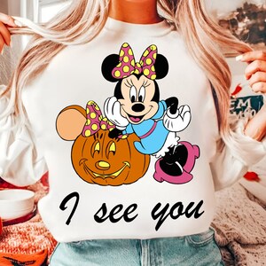 Retro Mini Mouse Halloween I see you Png, Trendy Micey Mouse Halloween PNG, Trick Or Treat PNG, Spooky Season