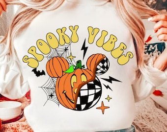 Retro Mouse Spooky Vibes Png, Trendy Micey Mouse Halloween PNG, Trick Or Treat PNG, Halloween Png, Spooky Season Png, Halloween Pumpkin