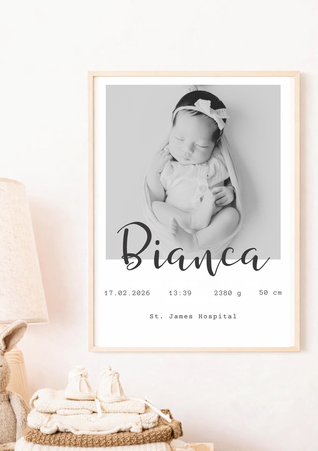 Personalized Birth Announcement Print | Baby Birth Stats Wall Art ...