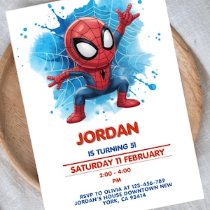 Superhero Birthday Invitation Template | Editable Canva Birthday Invite for Boys | Comic Style Party Invitation | Printable Digital Download