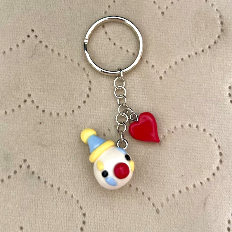 Cute Clown Silly Keychain - Handmade Polymer Clay Charm - Etsy