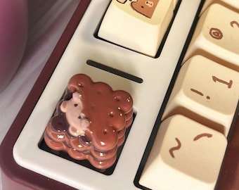 Niedliche Bär Biscuit Key Cap Sammlung Handgemachte Artisan Keycap | Tastenkappe | Niedliche Schlüsselkappen | Benutzerdefinierte Tastenkappe | Niedliche Schlüsselkappe