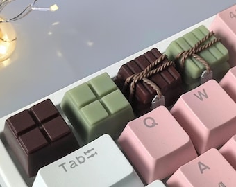 Collezione di tasti con cioccolatini carini, tasti artigianali fatti a mano / tasti / tasti carini / tasti personalizzati / tasti kawaii