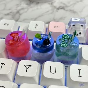 Sangria Glass Key Cap Collection Handmade Artisan Keycap | Keycap | Cute Keycaps | Custom Keycap | Kawaii Keycap