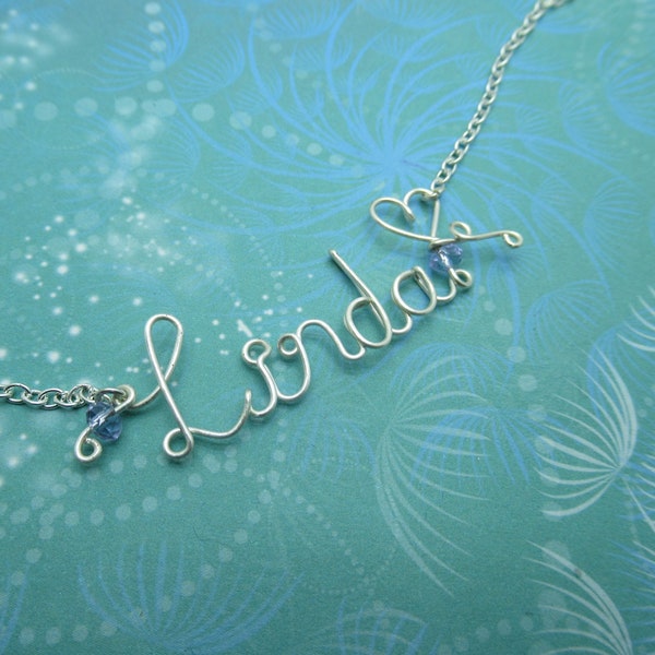 Wire Word Necklace Etsy