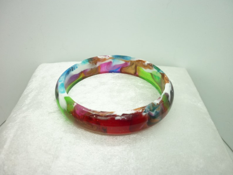 handmade resin bangle unique gift Dragon Nebula Bangle birthday gift colourful bangle multi colour bracelet gift for her