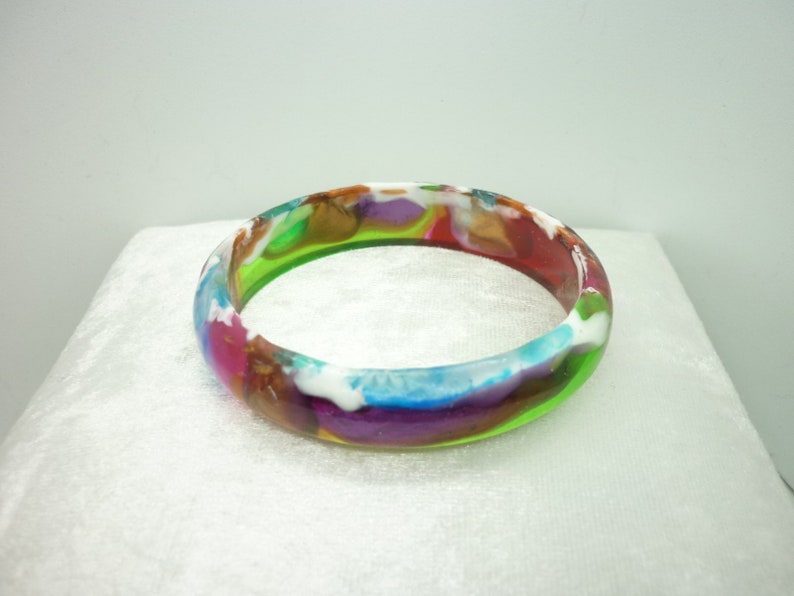 handmade resin bangle unique gift Dragon Nebula Bangle birthday gift colourful bangle multi colour bracelet gift for her