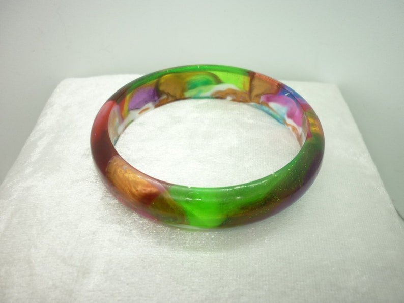handmade resin bangle unique gift Dragon Nebula Bangle birthday gift colourful bangle multi colour bracelet gift for her