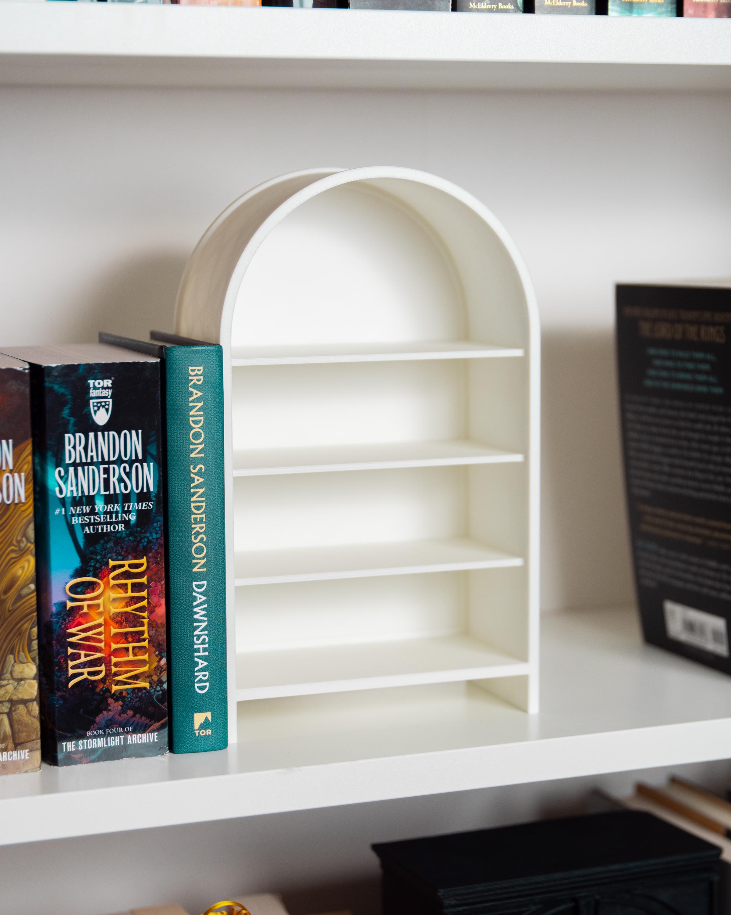 ARCHED BOOKSHELF BOOKEND | Book Swag | Library | Bookish Gift | Reading | 3D Printed | Book Nook | Mini Bookshelf | Mini Stand | Miniverse