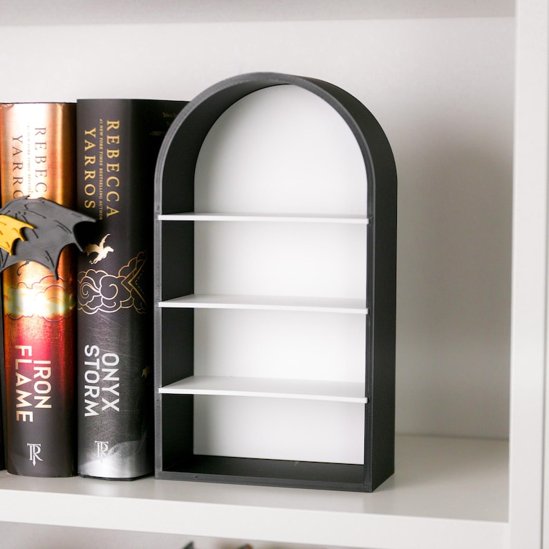 Arched Mini Bookcase Bookend | Dual Color 3D Printed Display image 6