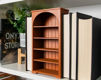Modern Mini Bookshelf BOOKEND 3d Printed Book Nook Shiplap Organizer Minifig Display Home Library Decor Book Reading Lover Gift Idea Shelves