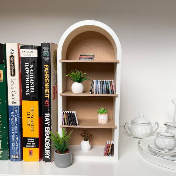 Arched Mini Bookcase Bookend | Dual Color 3D Printed Display