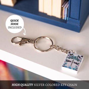 DIY Mini Book Blank Keychains 3D Printed White Miniature Book and Kindle Charms image 5