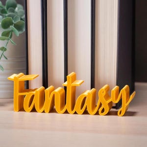 CUSTOM Fancy Library Genre Signs 3d Printed Personalized Category Label Classifiers Bookshelf Tags Shelf Marker Name Organizer Bookish Decor