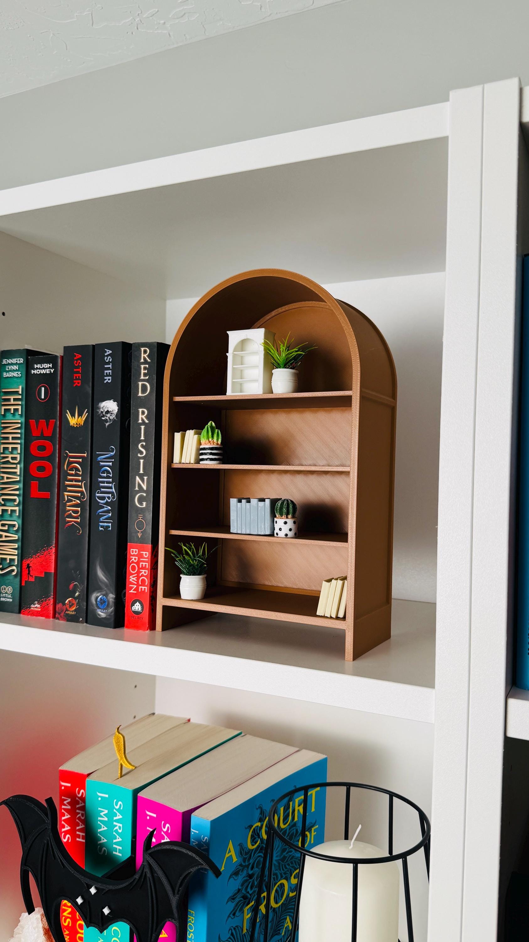 ARCHED BOOKSHELF BOOKEND | Book Swag | Library | Bookish Gift | Reading | 3D Printed | Book Nook | Mini Bookshelf | Mini Stand | Miniverse