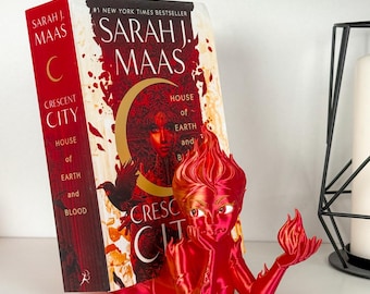 Crescent City Lehabah Fire Sprite 3D Print Book Holder Fantasy Kindle Tablet Stand Bookish Gift Shelf Decor Reading Accessory Book Display